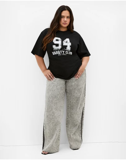 City Chic - Graphic Cinched Cotton Tee