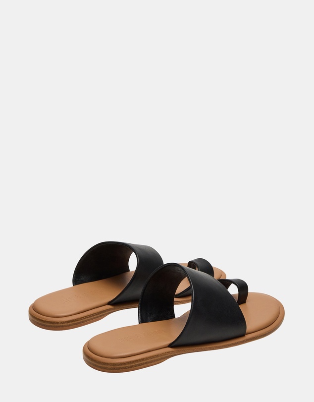 Steve Madden - Zani Black Leather Sandals