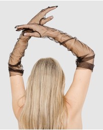 High Heel Jungle - Katherine Ruched Tulle Gloves