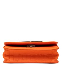 Pre-Loved by Azura Reborn - Pre-Loved Croc Embossed Calfskin Gossip Chain Bag XS