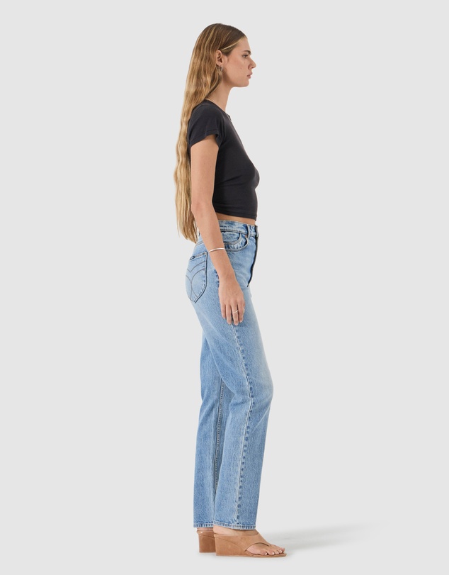 Rolla's - Loulou Straight Jean Long - Lennon Blue