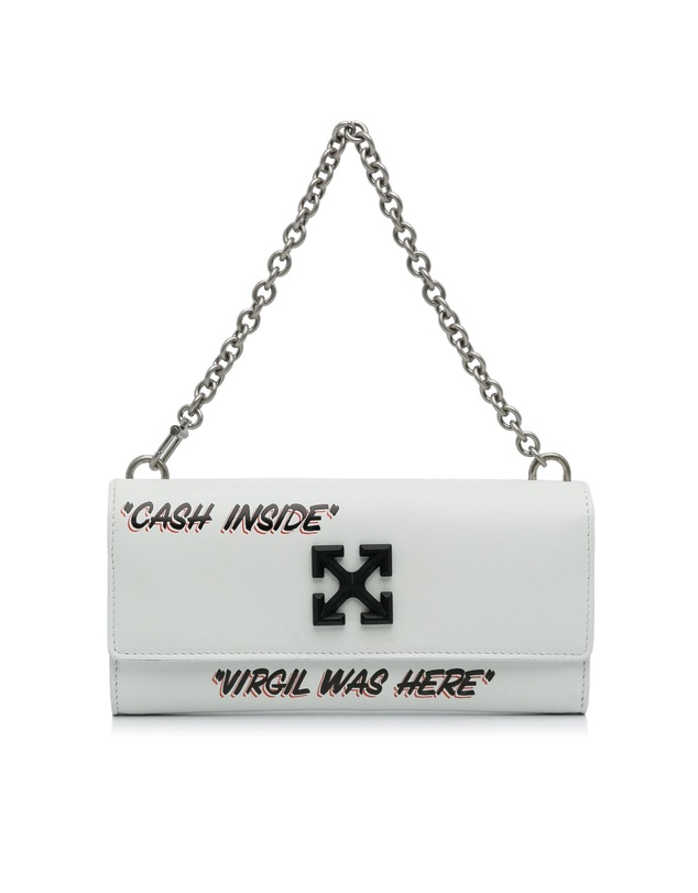Off-White - Pre-Loved Jitney Quote Wallet on Chain