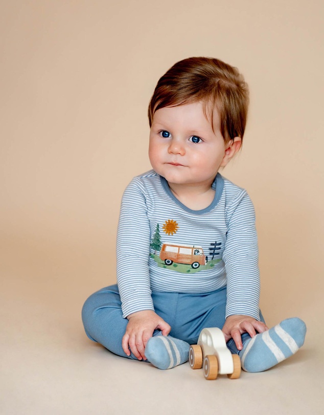 Bebe by Minihaha - Alvin Organic Stripe LS Bodysuit - Babies