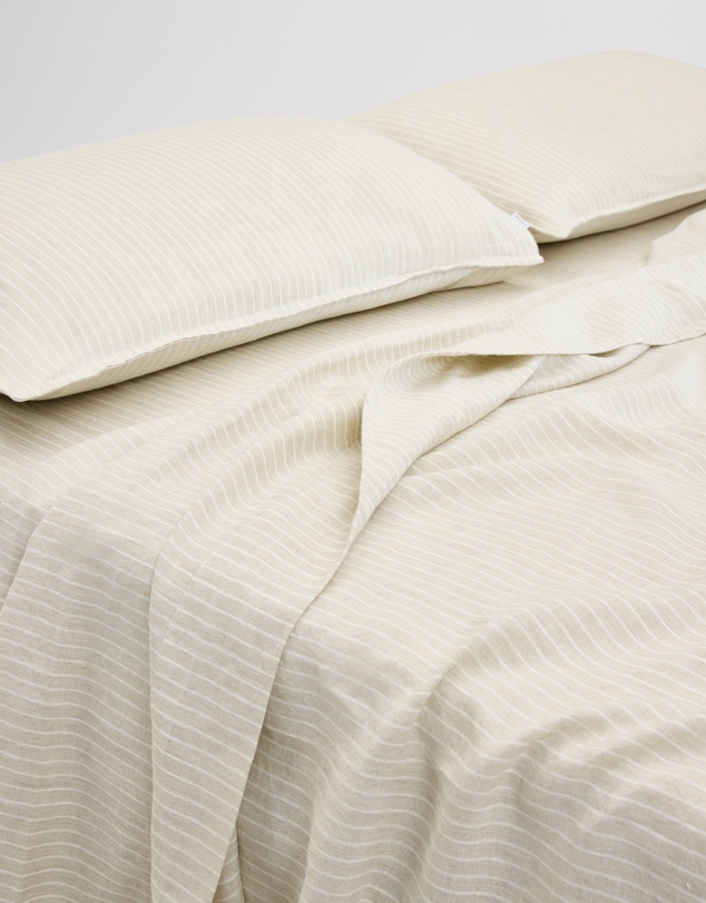 Country Road - Skye Linen Queen Flat Sheet