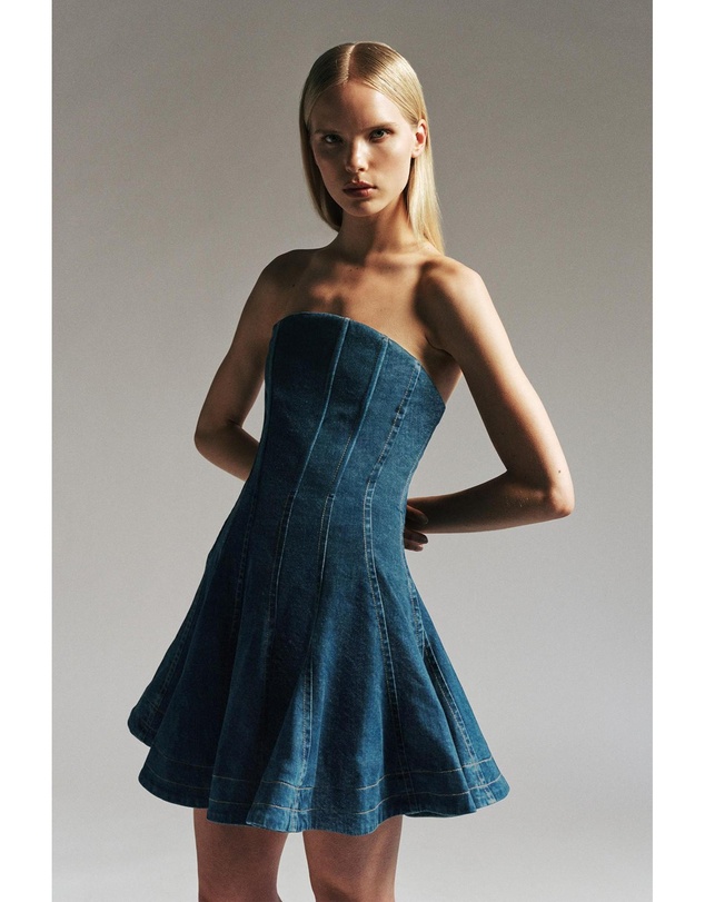 Bardot - 030 Denim Strapless Mini Dress