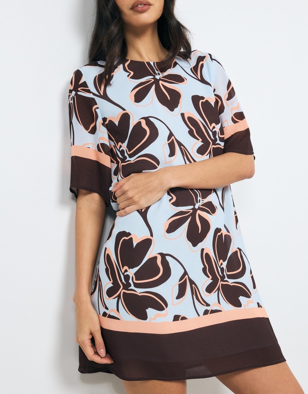 AERE - Nori Short Sleeve Viscose Mini Dress