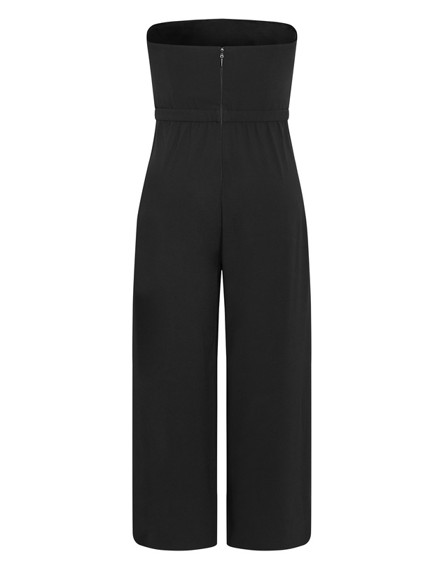 City Chic - Plus size Attract Strapless Jumpsuit - black
