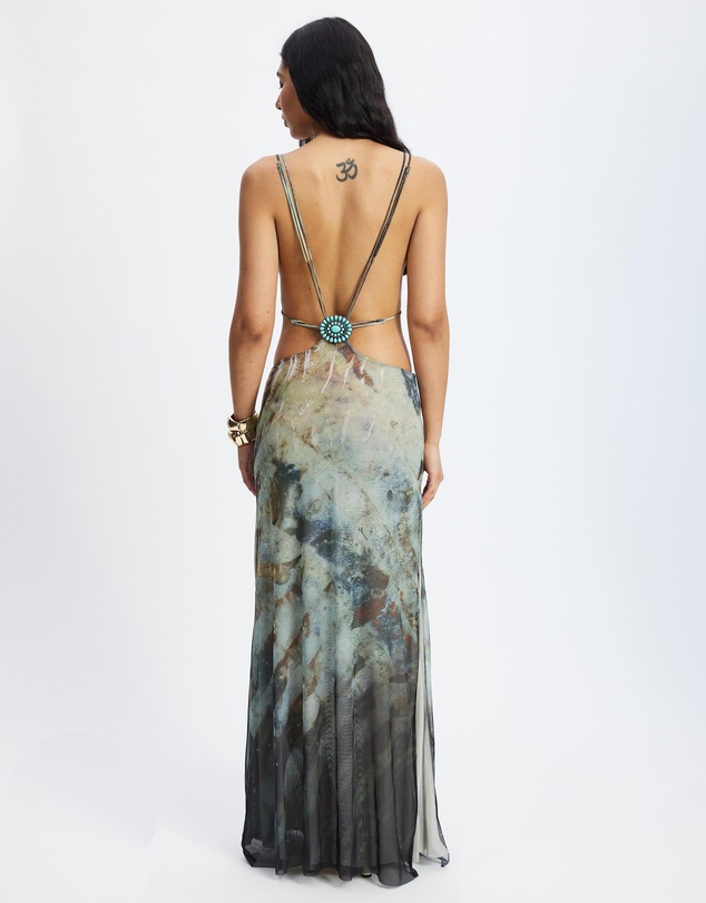 Jaded London - Strappy Maxi Dress - Abstract Print