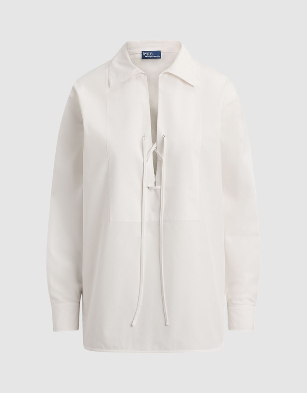 Polo Ralph Lauren - Lace-Up Bib Cotton Shirt - The ICONIC Exclusive