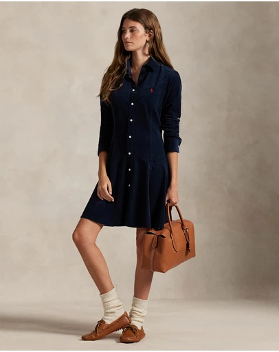 Polo Ralph Lauren - Cotton Corduroy A-Line Shirtdress