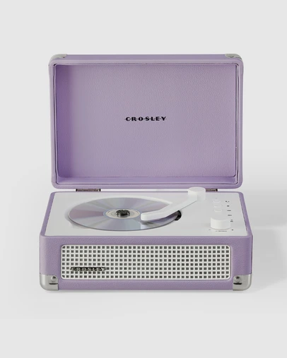 Crosley - Crosley Cruiser Portable Retro CD Player with Stereo Bluetooth Speakers, FM Radio - Lavender