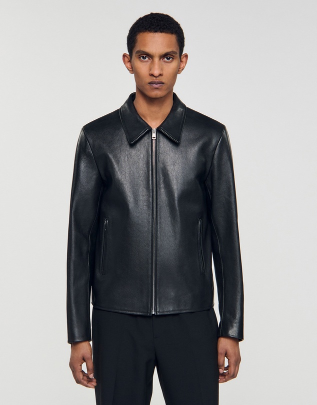Sandro - Zipper Goat Leather Jacket