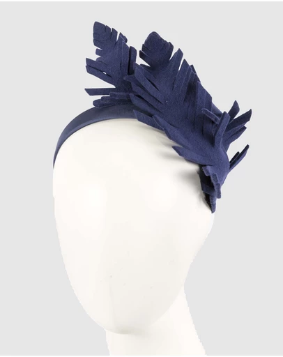 Max Alexander - Felt Navy Leaf Fascinator