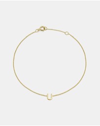 Zoe Olivia - 9K Gold Initial U Bracelet