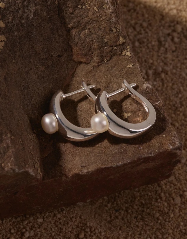 Najo - Tropica Silver Pearl Earring