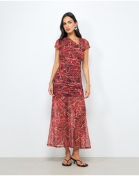 AERE - Polina Mesh Midi Dress