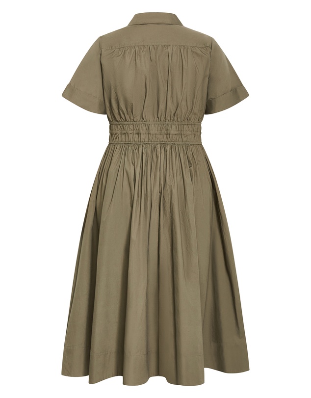 City Chic - Plus size Lana Midi Shirt Dress - khaki