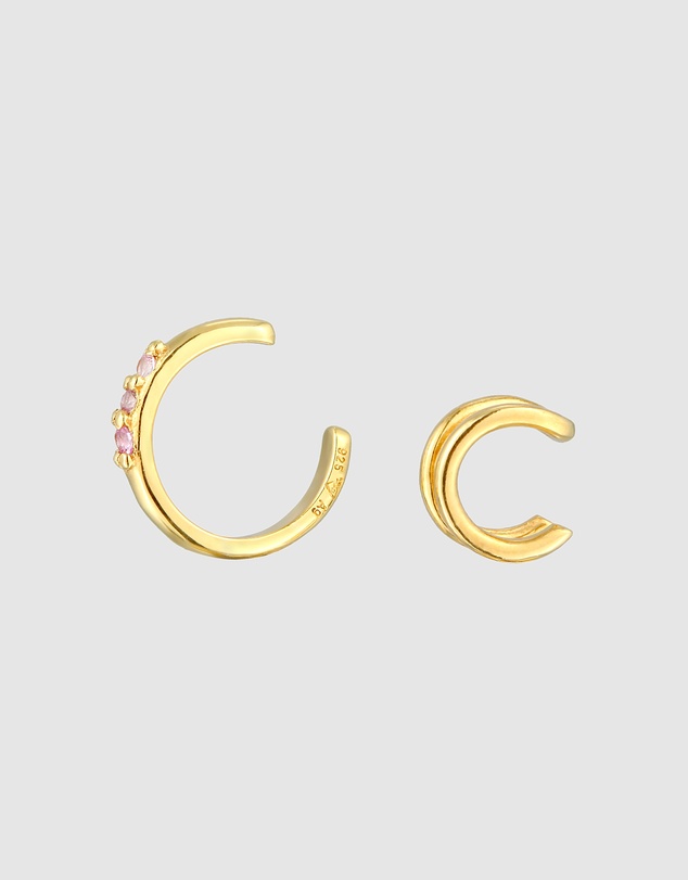Haze & Glory - ICONIC EXCLUSIVE - Earrings Glam Earcuff Set in 925 Sterling Silver Gold Plated