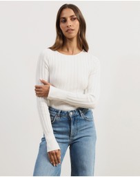 Atmos&Here - Rumi Long Sleeve Fitted Rib Knit Top