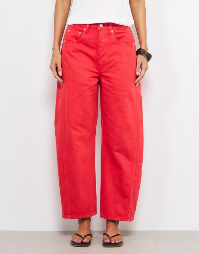 AERE - Mid Rise Barrel Leg Jeans