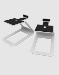 iWorld - Kanto SE4W Elevated Desktop Speaker Stands for Midsize Speakers - Pair, White