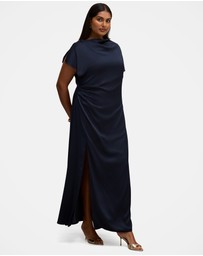 Forever New Curve - Genevieve Curve Satin Drape Maxi Dress