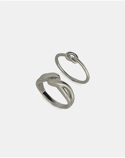 ALDO - Twisties Stainless Steel Ring Set
