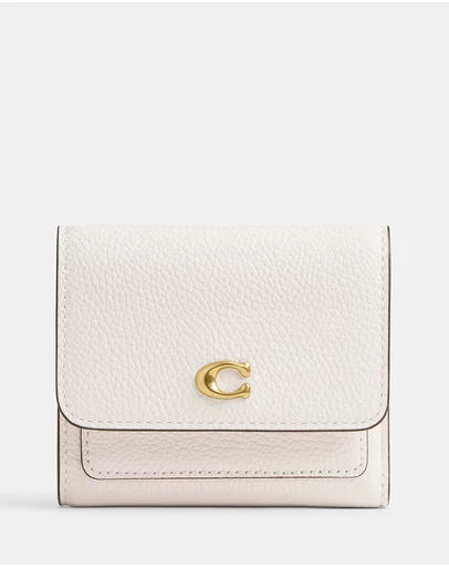 Coach - Polished Pebble Leather Mila Small Flap Wallet