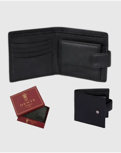 DENTS - Nappa Leather Billfold Coin Wallet with RFID Protection