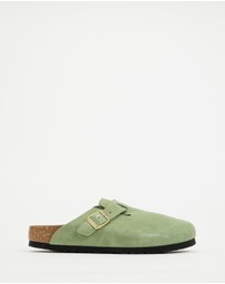Birkenstock - Boston Soft Footbed Narrow Suede Leather Clogs