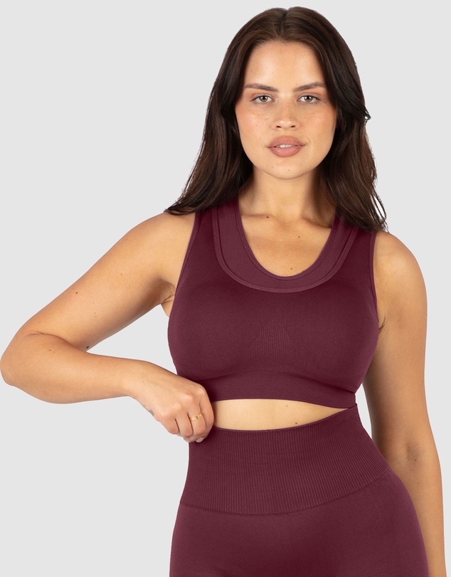 B Free Intimate Apparel - Double Racer Padded Sports Bra & High Waist Full Length Leggings Set