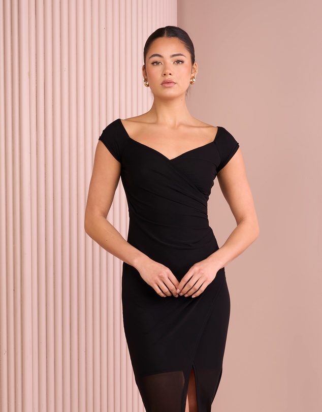 Azzurielle - Elsy Off Shoulder Mesh Dress