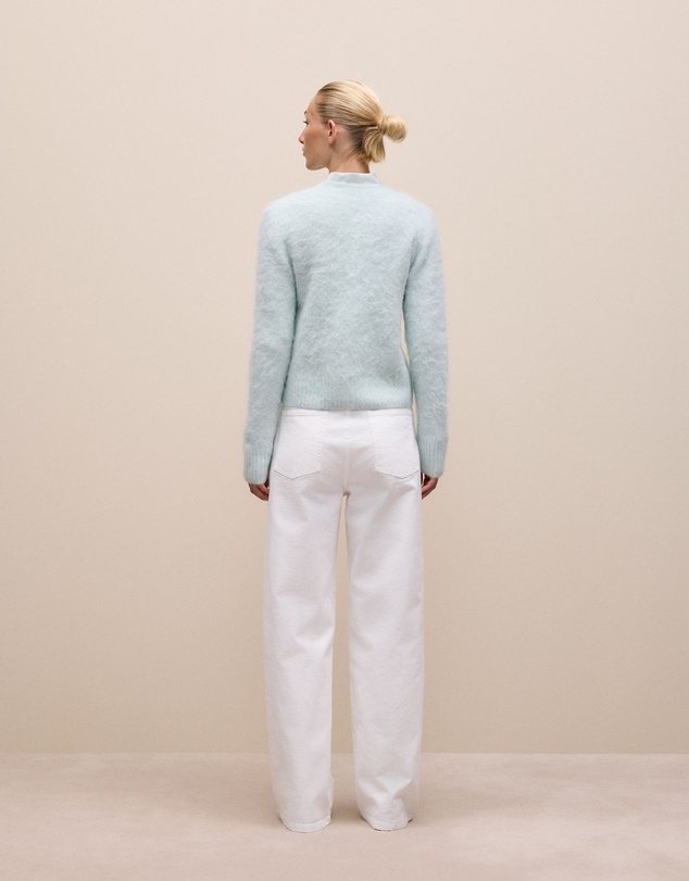 Trenery - Brushed Alpaca Button Through Cardigan in Faint Blue
