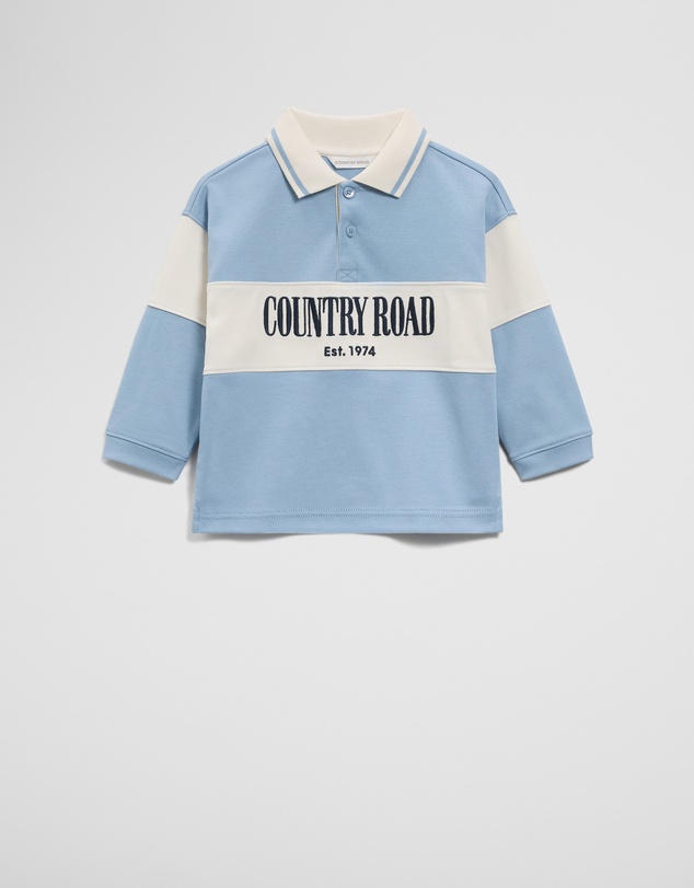 Country Road - Organically Grown Cotton Logo Rugby T-shirt