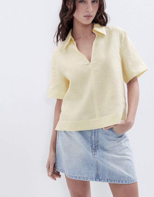 UNISON - Collared Linen Top