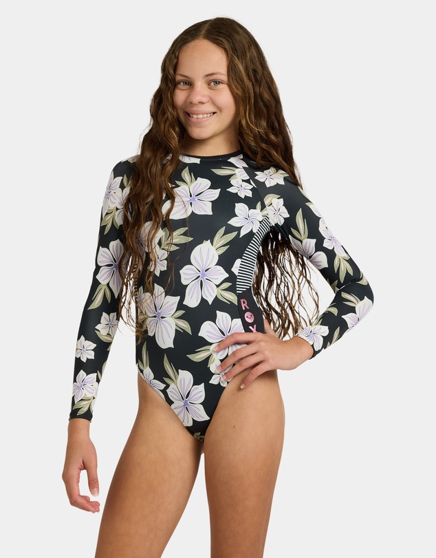 Roxy - Girls 8 to 16 Of The Pacific Long Sleeve One Piece Swimsuit