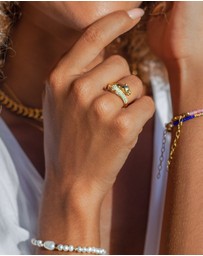 Nialaya Jewellery - Women's Twisted Panther Ring in Gold