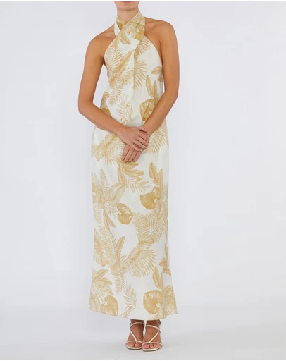 Amelius - Samara Linen Halter Maxi Dress