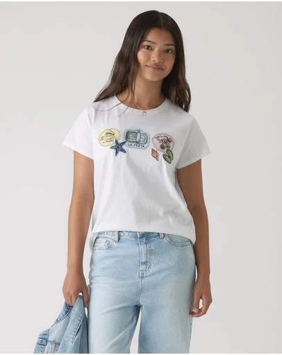 Decjuba Kids - Beach Stamp Embellished Tee - Teens