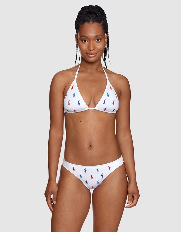 Polo Ralph Lauren - Logo Icons Embroidered String Halter Triangle Bikini Top