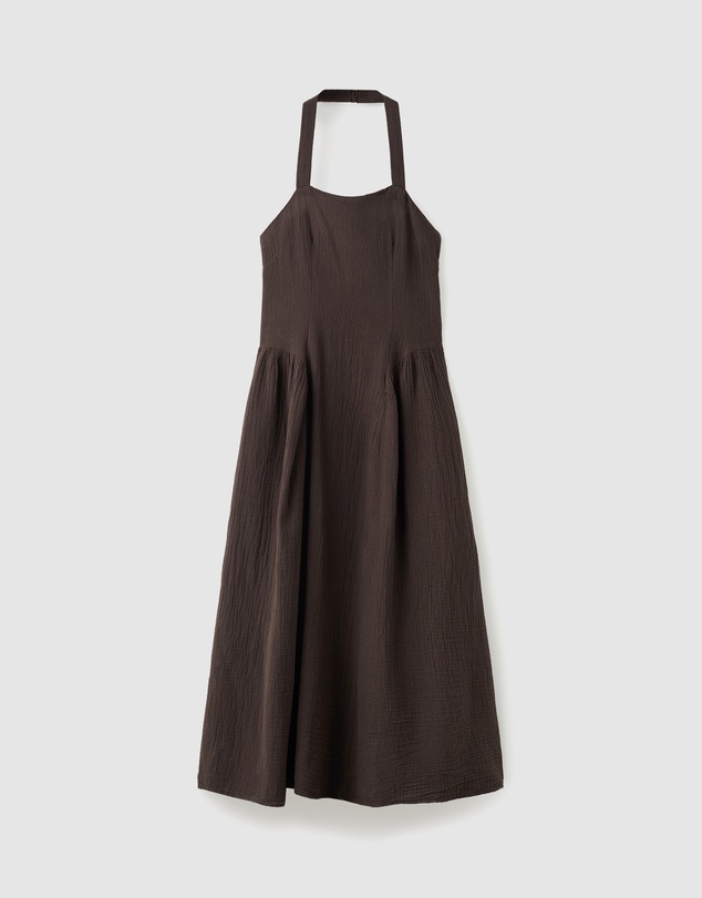 M.N.G - Open-Back Crinkle Gauze Dress