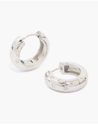 Lovisa - Waterproof Stainless Steel Cubic Zirconia Star Hanging Hoop Earrings