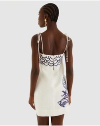 Farm Rio - Coast Stars Off-White Mini Dress