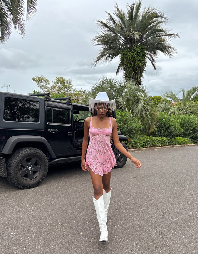 Beginning Boutique - All Mine Pink Lace Mini Dress