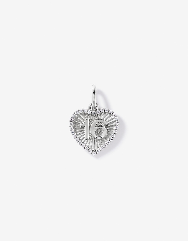 Michael Hill - 16 Sunray Heart Pendant with Cubic Zirconia in Sterling Silver