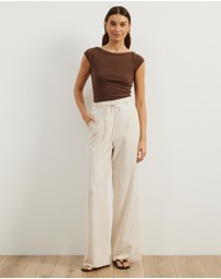 Atmos&Here - Marin Pinstripe Tailored Pants