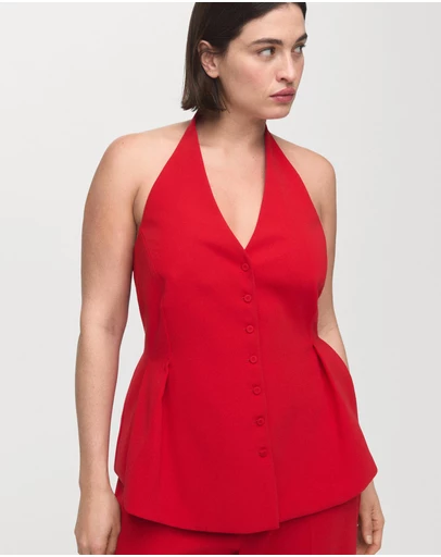 M.N.G - Peplum Top With Halter Neck