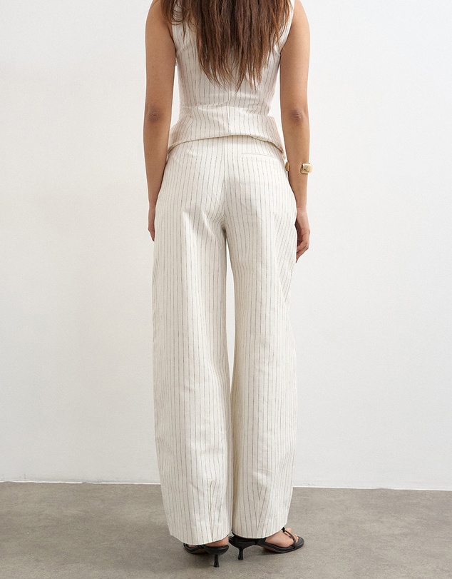 TOPSHOP - Para Striped Barrel Trousers
