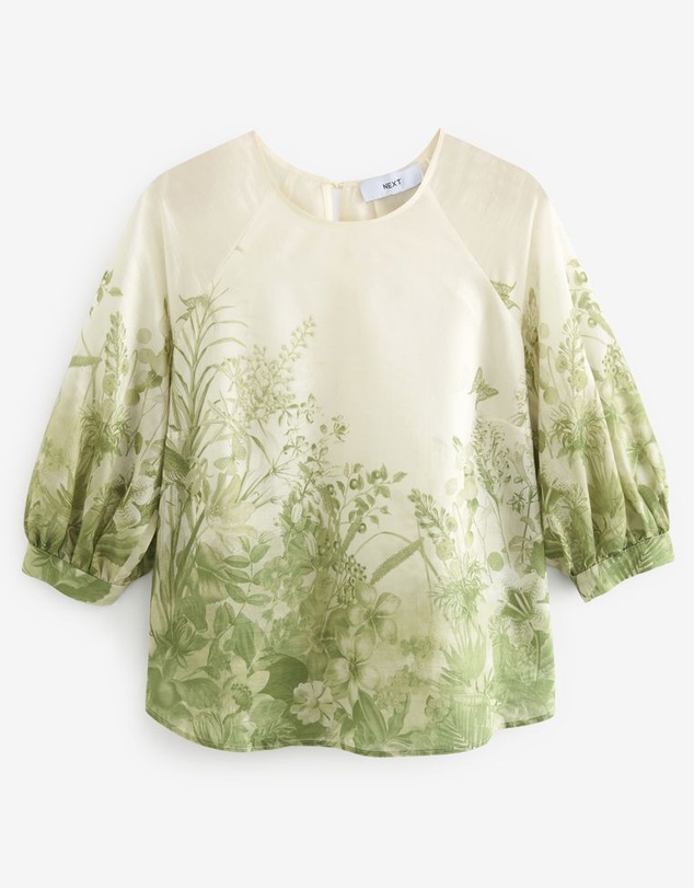 NEXT - Sheer Puff Sleeve Blouse