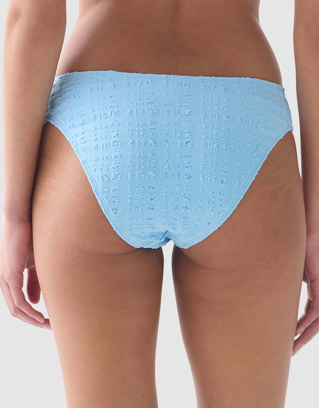 Kate Spade - Seersucker Mid-Rise High Cut Bikini Bottom